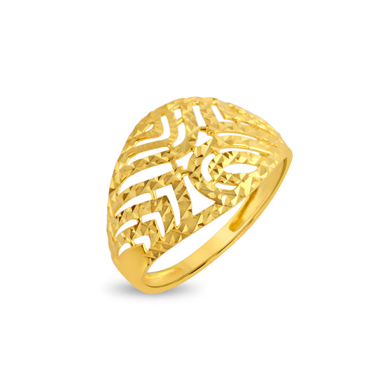 Royal Labyrinth Intricate Gold Ring - Yellow