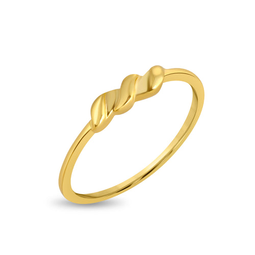 Whisper Twist Plain Gold Ring