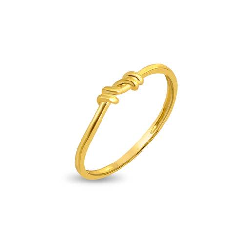 Serene Twist Plain Gold Ring
