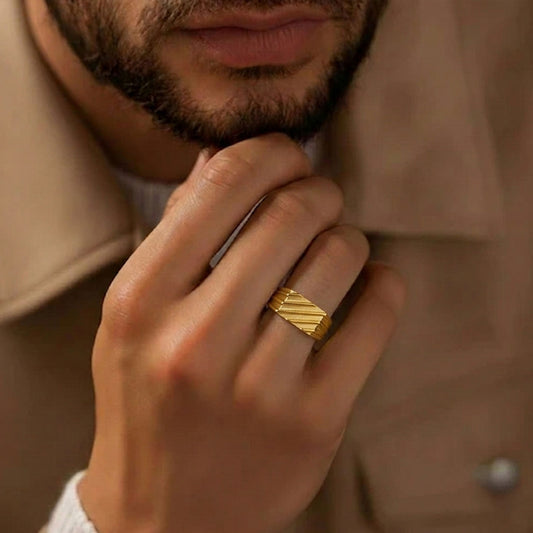 Driftline Fusion Gold Men's Ring - MQ_AI