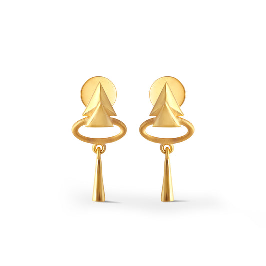 Virelia Plain Gold Dangle Earrings - Yellow