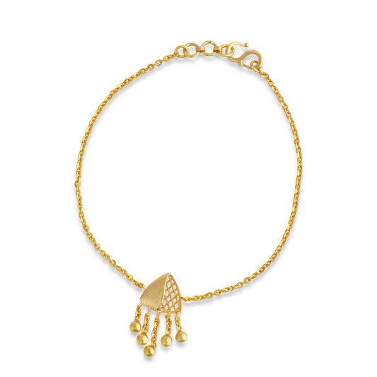 Jharokha Fusion Gold Chain Bracelet - Yellow