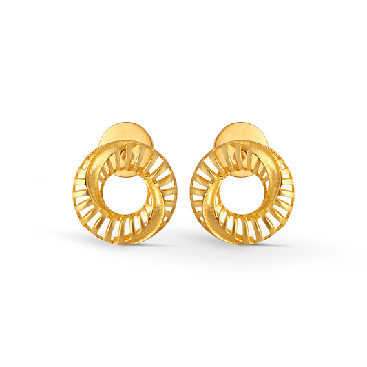 Orbis Fusion Gold Stud Earrings - Yellow