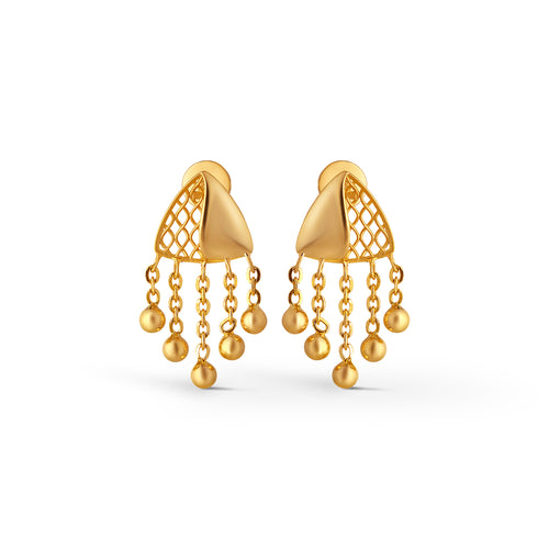 Jharokha Fusion Gold Dangle Earrings