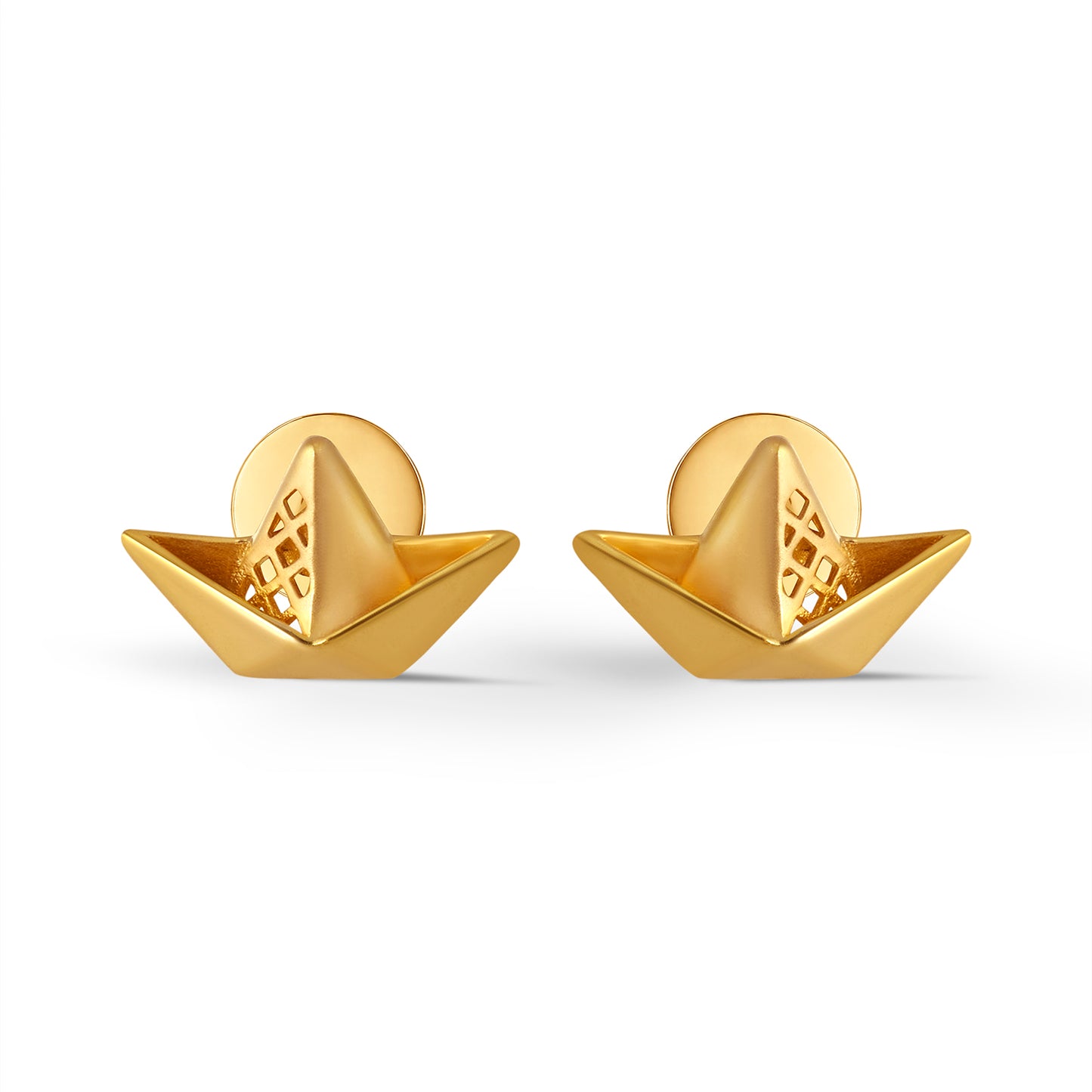 Aether Sail Plain Gold Stud Earrings