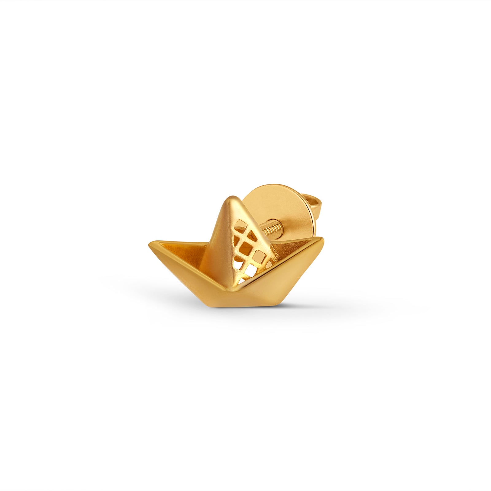 Aether Sail Plain Gold Stud Earrings