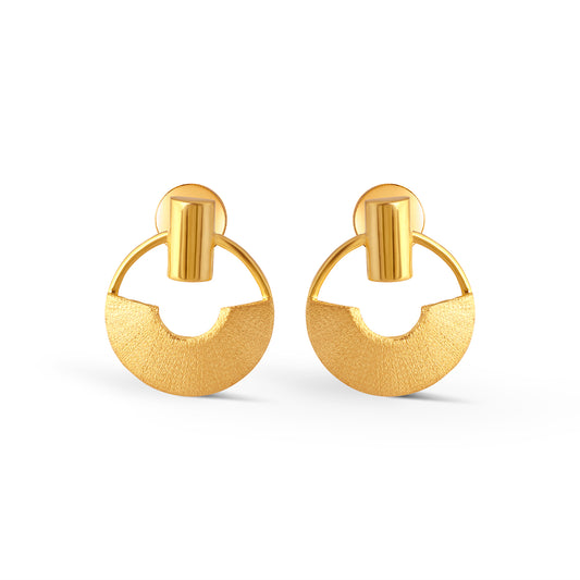 Celestique Fusion Gold Stud Earrings - Yellow
