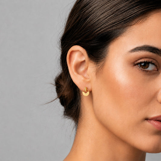 Celestique Fusion Gold Stud Earrings - MQ_AI