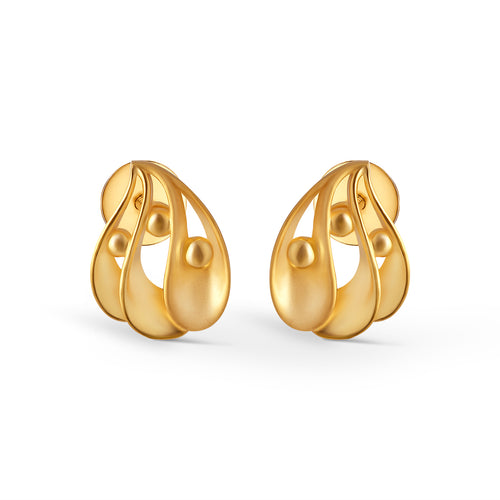 Bubble Dew Fusion Gold Stud Earrings