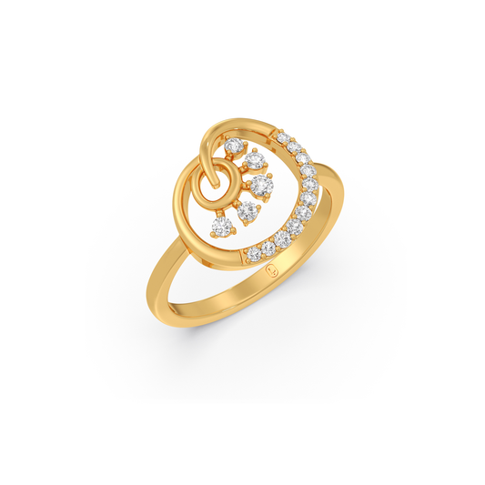 Glowing Swirl Diamond Ring - Yellow