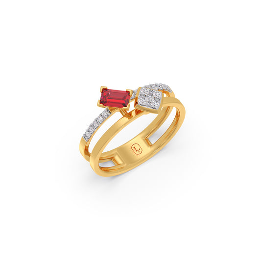 Blush Gemstone Stackable Ring - Yellow