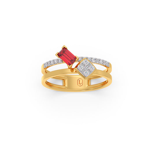 Blush Gemstone Stackable Ring - Yellow