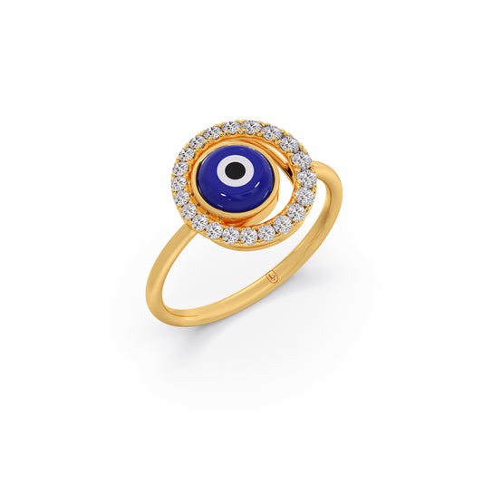 Evil Eye Diamond Ring - Yellow