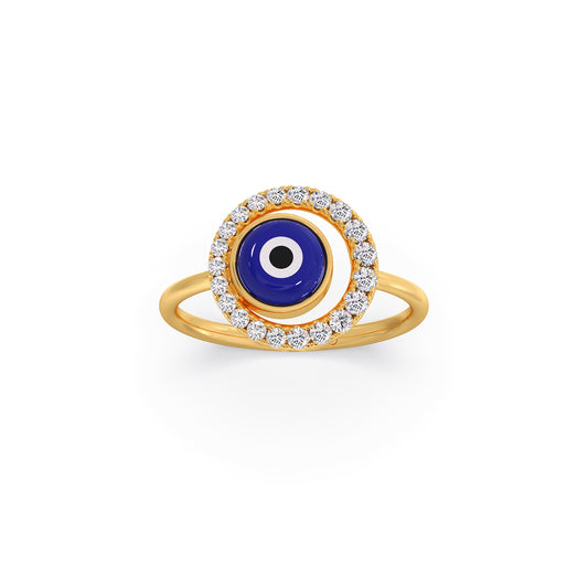Evil Eye Diamond Ring - Yellow
