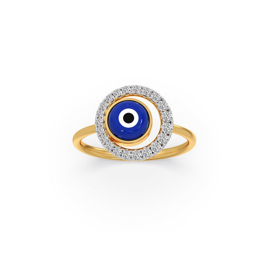 Evil Eye Diamond Ring - Yellow