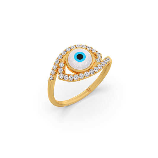 Evil Eye Glaze Diamond Ring - Yellow