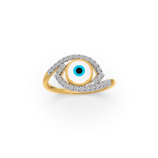 Evil Eye Glaze Diamond Ring - Yellow