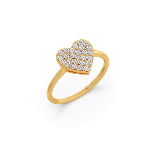 Endless Affection Diamond Heart Ring - Yellow