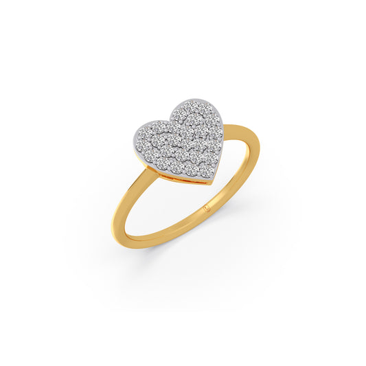 Endless Affection Diamond Heart Ring - Yellow