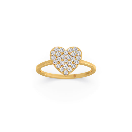 Endless Affection Diamond Heart Ring - Yellow