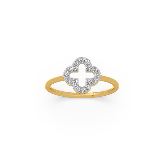 Fleur Clover Diamond Ring - Yellow