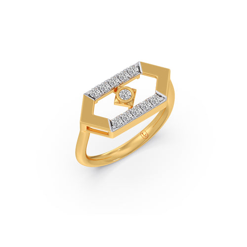 Hexora-Moving Diamond Nexus Ring