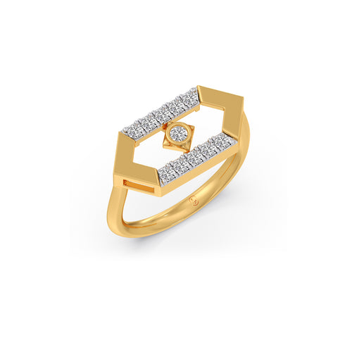 Hexora-Moving Diamond Nexus Ring