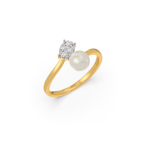 Luna Pearl Diamond Bypass Ring