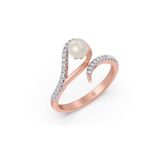 Fresh-Water Pearl Diamond Ring - Rose