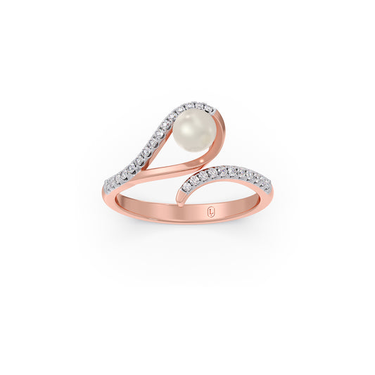Fresh-Water Pearl Diamond Ring - Rose