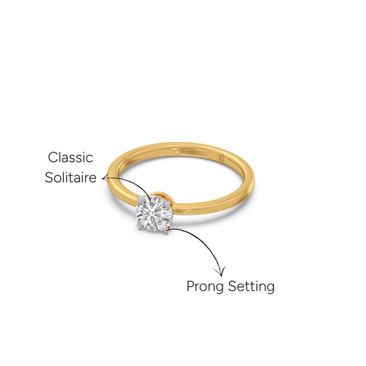 Pristine Round Solitaire Ring - Yellow