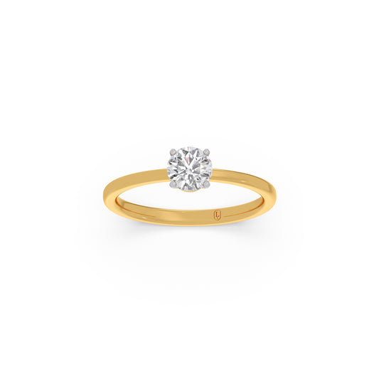Pristine Round Solitaire Ring - Yellow