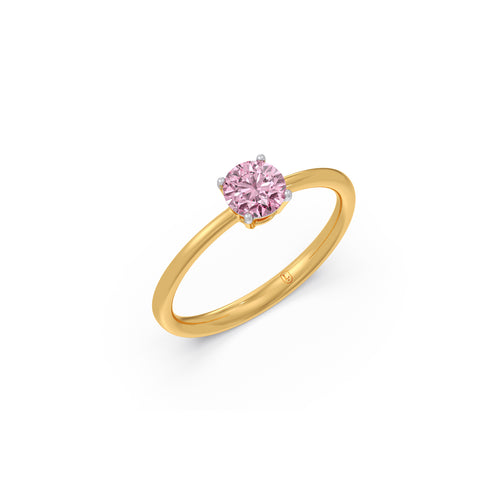 Rose Quartz Colour Diamond Ring