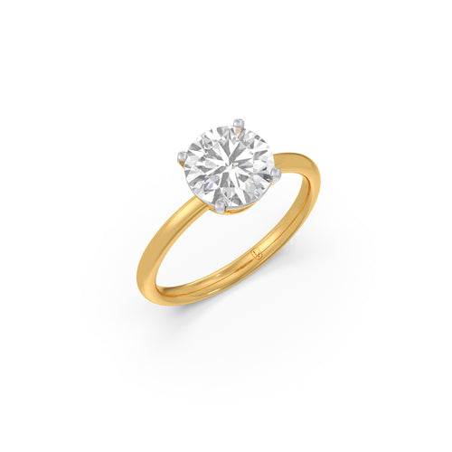 Lustrous Round Solitaire Ring