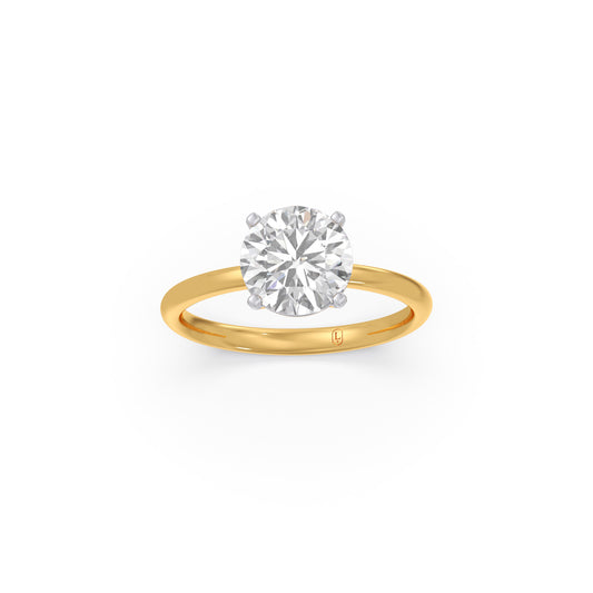 Lustrous Round Solitaire Ring - Yellow