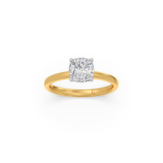 1.5ct Minimalist Cushion Solitaire Ring - Yellow