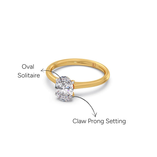 1ct Timeless Oval Solitaire Ring - Yellow