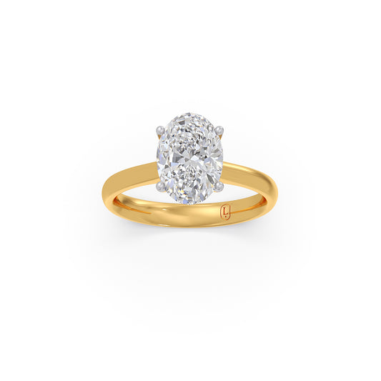 2ct Luminous Oval Solitaire Ring - Yellow