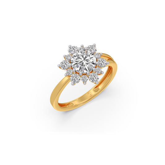 1.45 ct Nakshatra Sparkling Round Diamond Ring - Yellow
