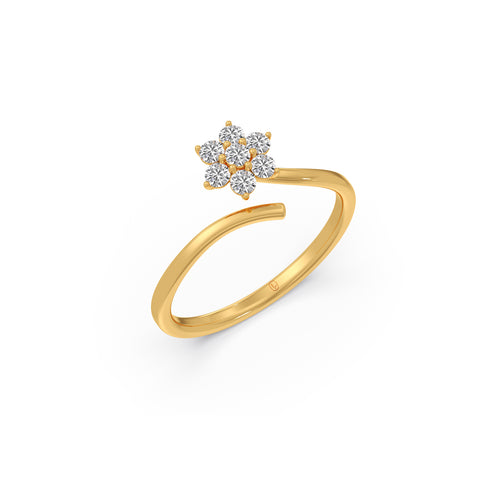 Nakshatra Celestial Round Diamond Bypass Ring