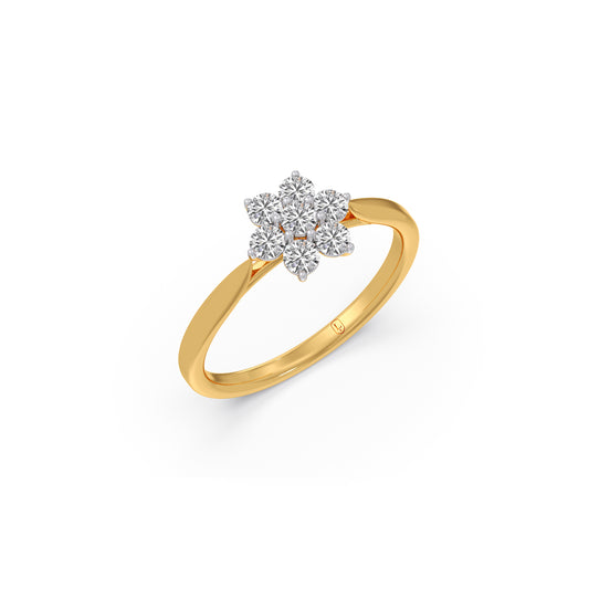 Nakshatra Dazzling Round Diamond Ring - Yellow