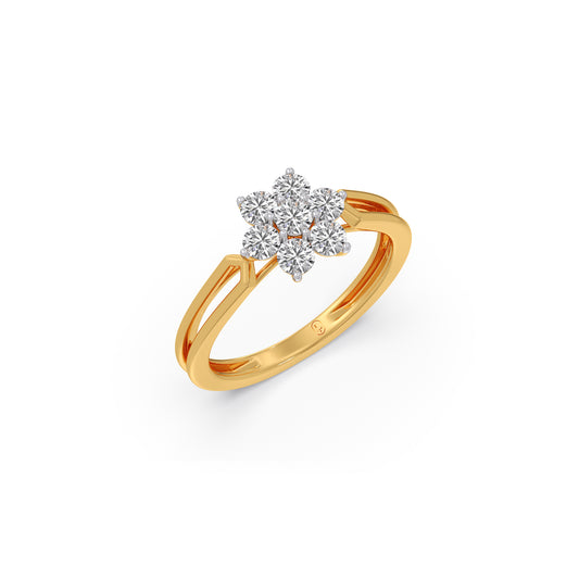 Nakshatra Luminous Round Diamond Ring - Yellow