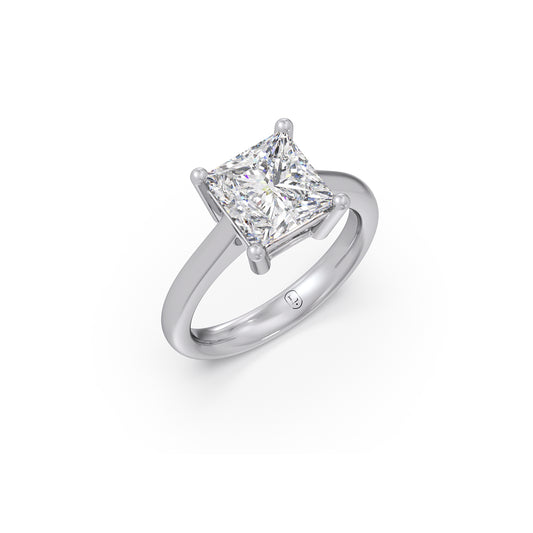 3 ct Timeless Princess Solitaire Ring - White