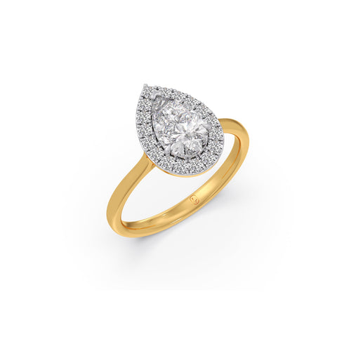 1.32 ct Elite Pear Halo Solitaire Ring