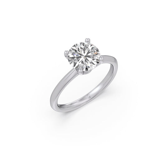 2 ct Precision Round Solitaire Ring - White