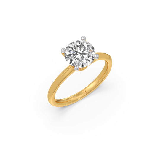 2 ct Precision Round Solitaire Ring - Yellow