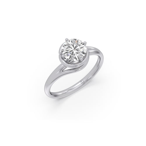 1.30 ct Solitaire Round Cut Spiral Setting Ring