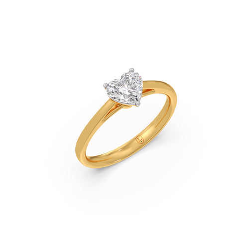Solitaire Heart Shape Diamond Engagement Ring - 0.88 Cts