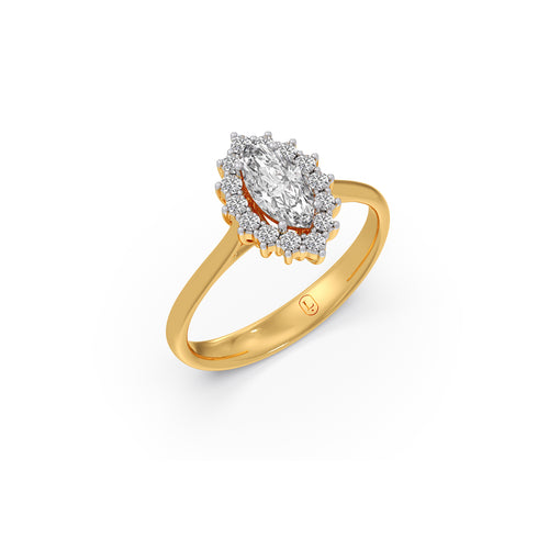 Marquise Shape Diamond with Halo Setting Ring