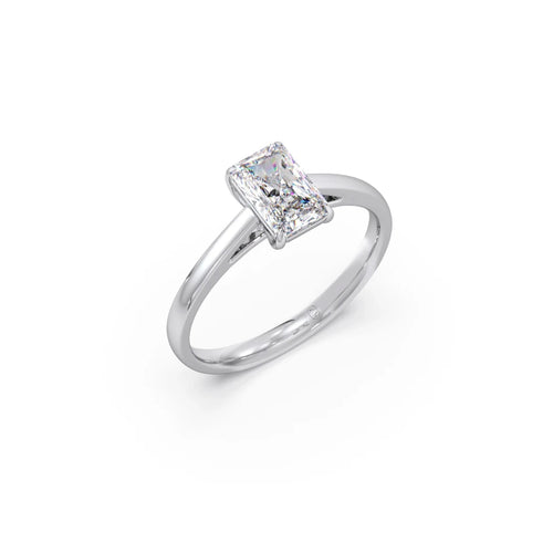 Solitaire Emerald Shape Diamond Engagement Ring